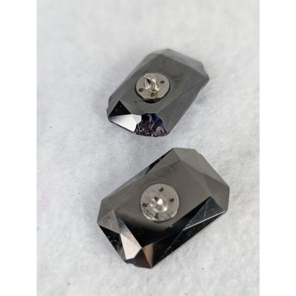 2 damaged blue rhinestone buttons for craft use. angle cut - Picture 2 of 5